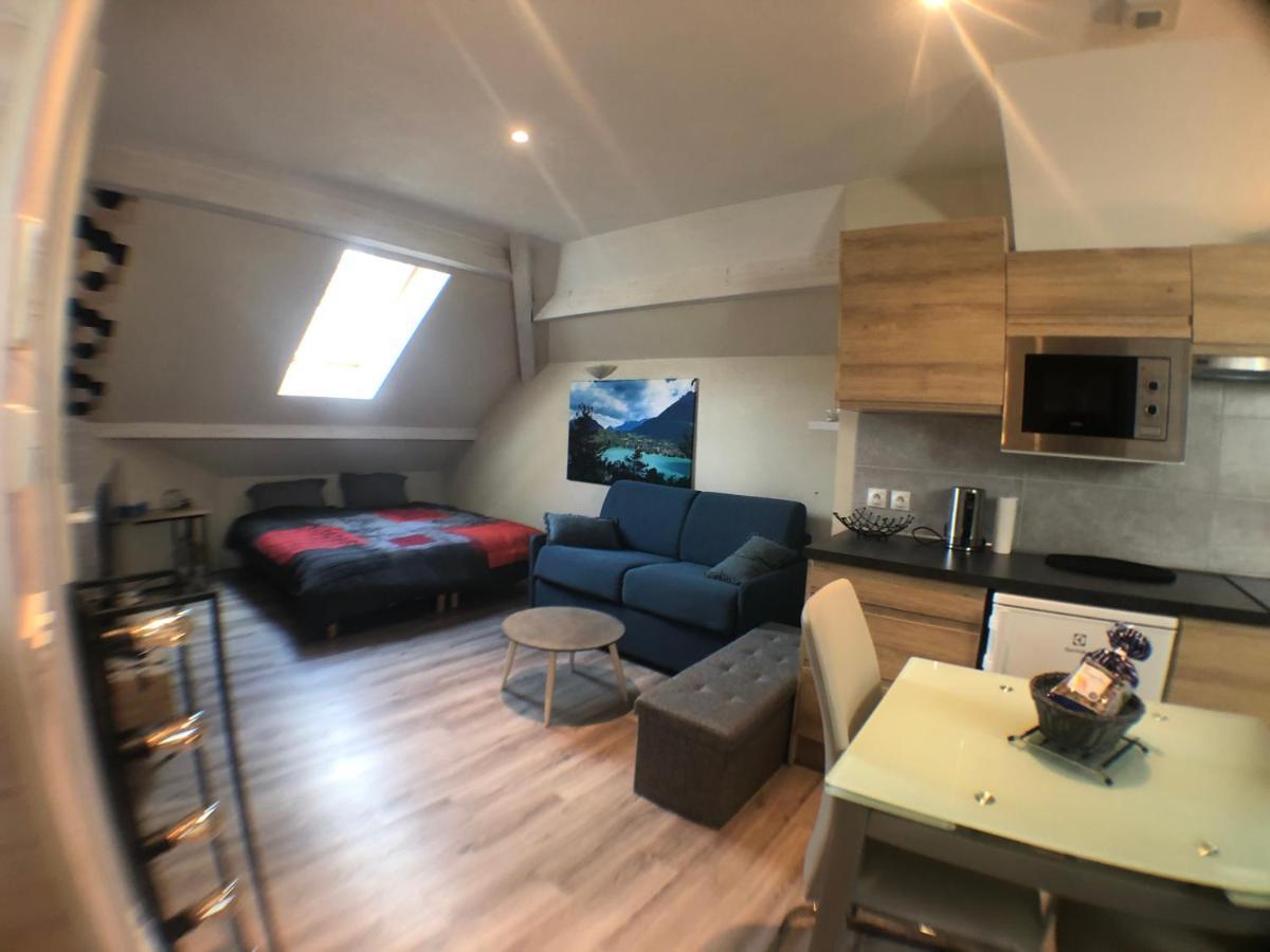 Au Bord Du Lac D'Annecy, Logement Type Loft, Dans Residence Avec Plage Et Ponton Privee Duingt Bagian luar foto